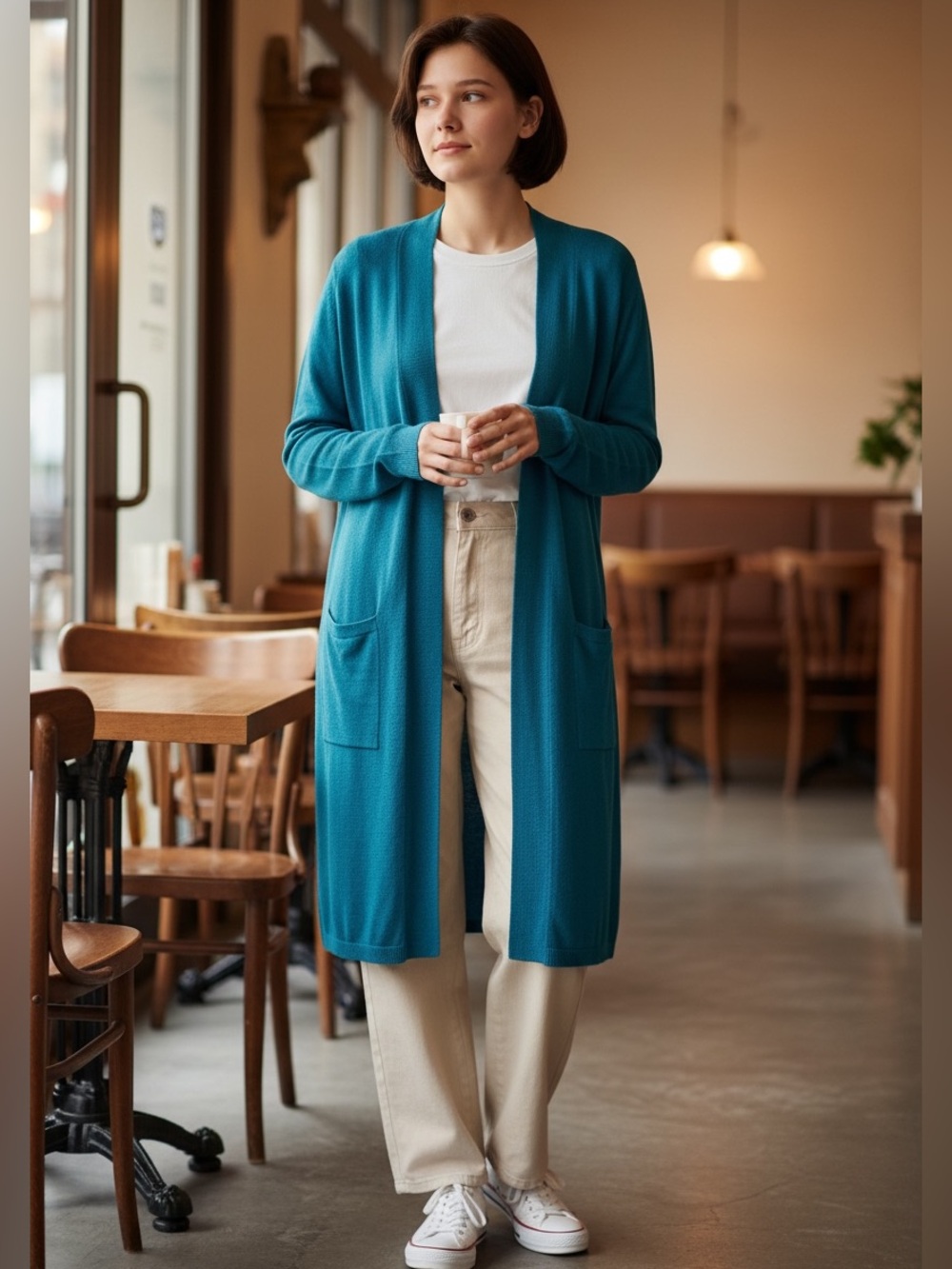 J Jill “Eve” Long Cardigan Duster Teal Sweater NWT  (SWV)